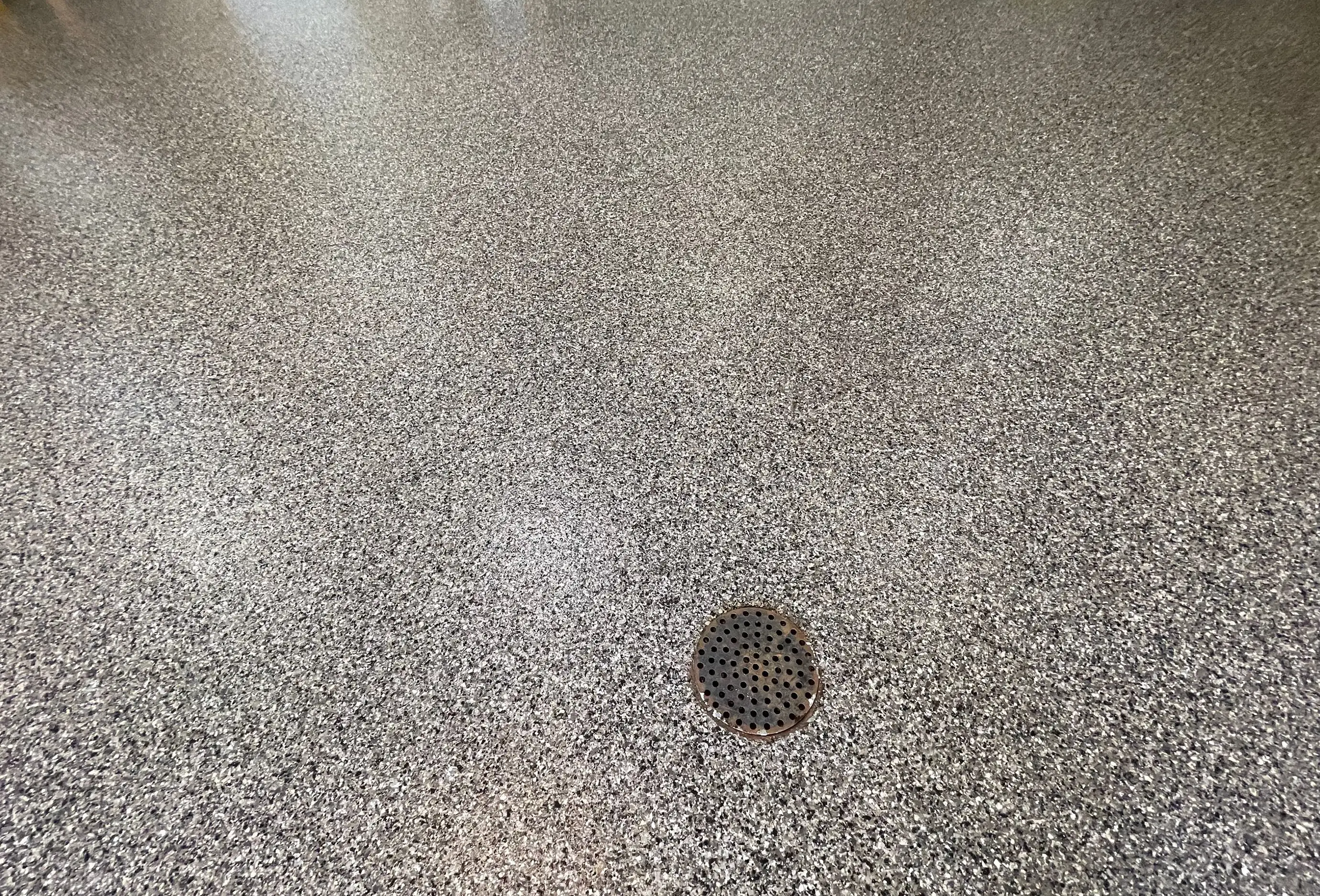 Concrete floor after professional coating application
