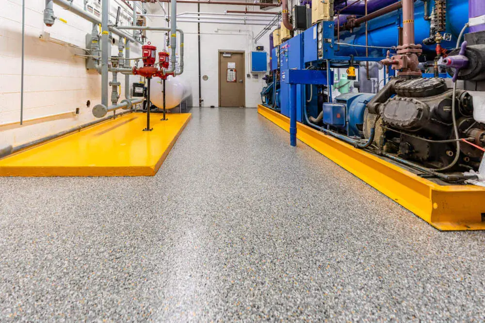 Industrial warehouse floor with professional concrete coating